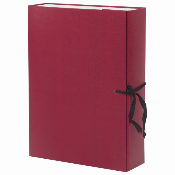Короб архивный А4 (240х330мм), 70 мм, 2 завязки, бумвинил, до 600 листов, бордовый, BRAUBERG, 122036