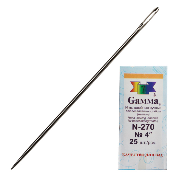 Иглы для прошивки документов (игла цыганская), КОМПЛЕКТ 25шт, размер 10см, бумажная упаковка, N-270  603555