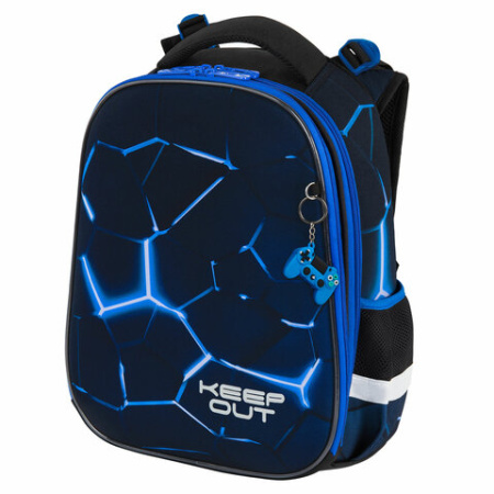 Ранец BRAUBERG PREMIUM, 2 отделения, с брелком, "Digital lava", СВЕТЯЩИЙСЯ, 38х29х16 см, 272015  - МСК «Форвард»