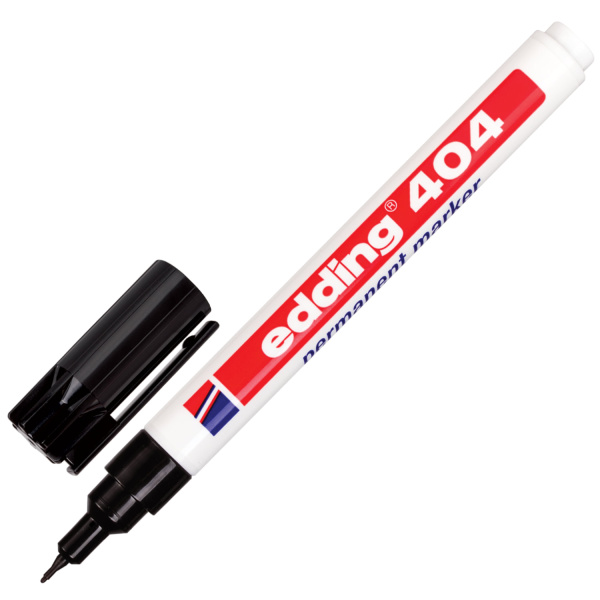 Маркер перманентный (нестираемый) EDDING 404, ЧЕРНЫЙ, тонкий наконечник 0,75мм, E-404/1 151265