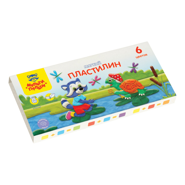 Пластилин Мульти-Пульти "Енот в сказке", 06 цветов, 72г, со стеком, картон МП_41707 328892 - МСК «Форвард»