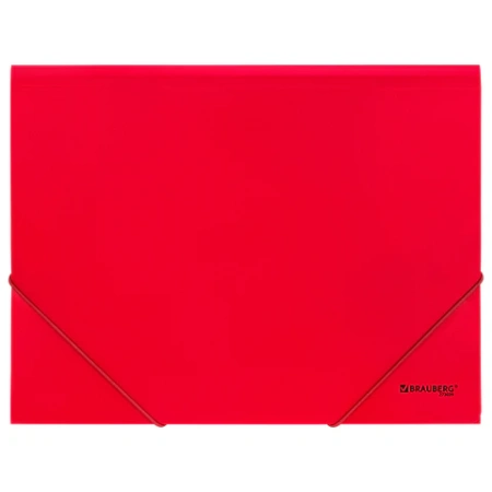 Папка на резинках А4 BRAUBERG UNIVERSAL, красная, до 300 листов, 0,5 мм, 273039 - МСК «Форвард»