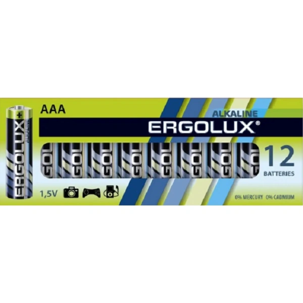 Батарейка ААА мизинчиковая Ergolux Alkaline КОМПЛЕКТ 12шт BP-12 LR03 ,1.5В 11745 1568796