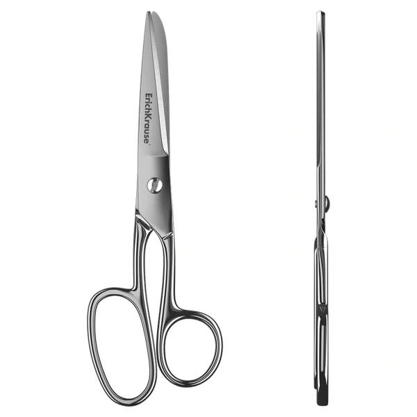 Ножницы ERICH KRAUSE "Ferro" 180мм, серебристые, в карт. упак. с европодвесом, 14852 231608