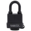 Замок навесной стальной 40 мм "Всепогодный", оцинкованный, прорезиненный, 3 ключа, RABBITEX (РАББИТЕКС), 671300 - МСК «Форвард»