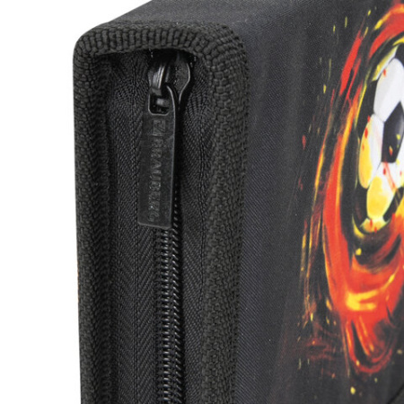 Пенал BRAUBERG с наполнением, 1 отделение, 1 откидная планка, 24 предмета, 21х14 см, "Fireball", 270723 - МСК «Форвард»