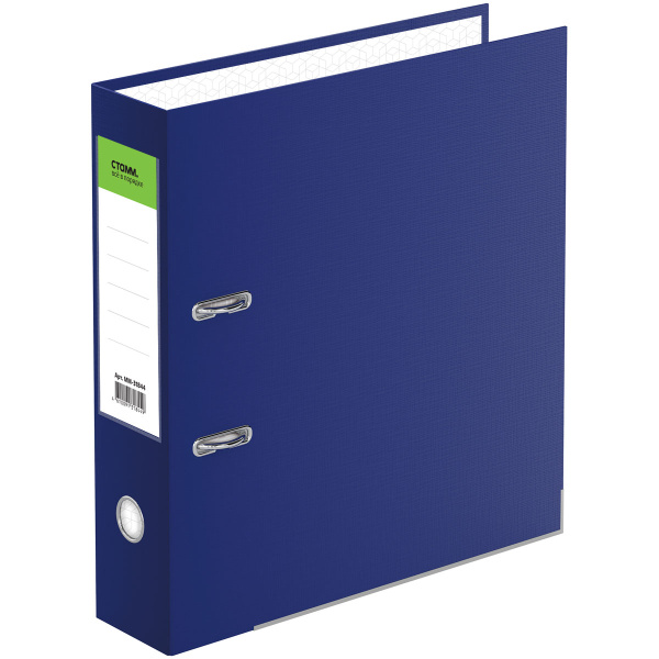 Папка регистратор СТАММ "Бизнес", 70мм, бумвинил, с карм. на корешке, нижний метал. кант, синяя ММ-31844 372952 минпромторг - МСК «Форвард»