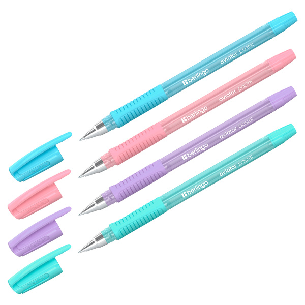 Ручка шариковая Berlingo "Aviator Pastel" синяя, 0,7мм, грип корпус ассорти CBp_07512 364122 - МСК «Форвард»