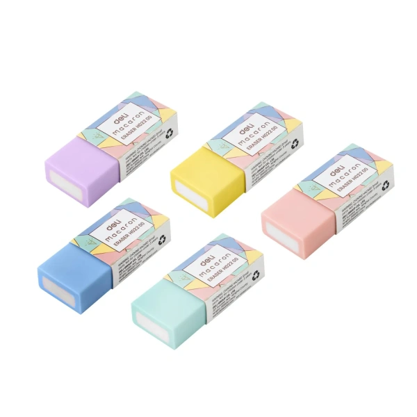 Ластик Deli Macaron ПВХ прямоугольный 50x20x10 мм в картонном диспенсере EH02200 1277758