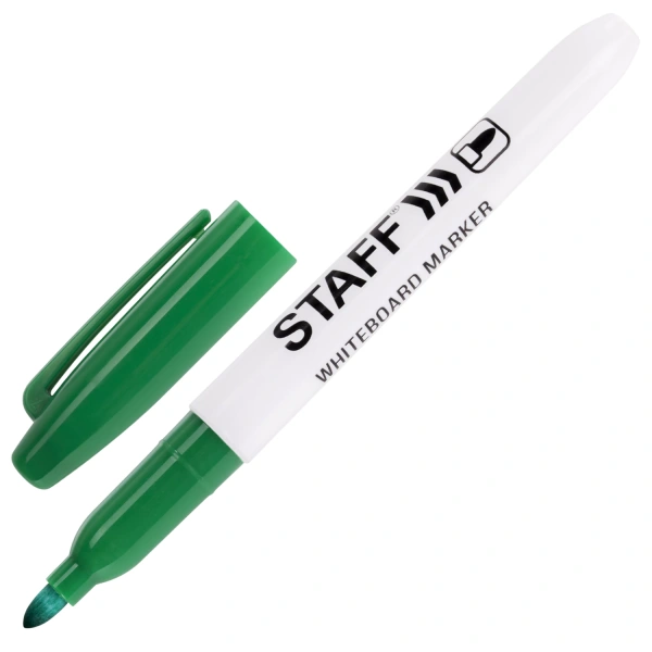 Маркер стираемый для белой доски STAFF EVERYDAY WBM-093, ЗЕЛЕНЫЙ, 2,5 мм, тонкий корпус, 151096