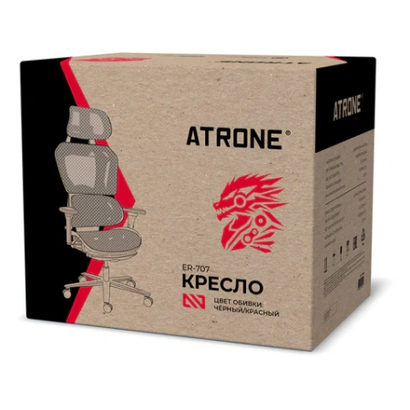 Кресло ATRONE (АТРОН) "Optimus ER-707", адаптивный механизм со слайдером, сетка, черный/красный, 532968 под заказ 8 дней - МСК «Форвард»