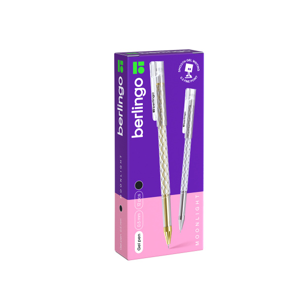 Ручка гелевая Berlingo "Moonlight" черная, 0,5мм, корпус ассорти CGp_50129 308002 - МСК «Форвард»