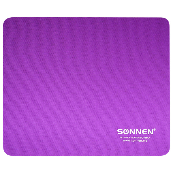 Коврик для мыши SONNEN "PURPLE", резина+ткань, 220х180х3 мм, 513307