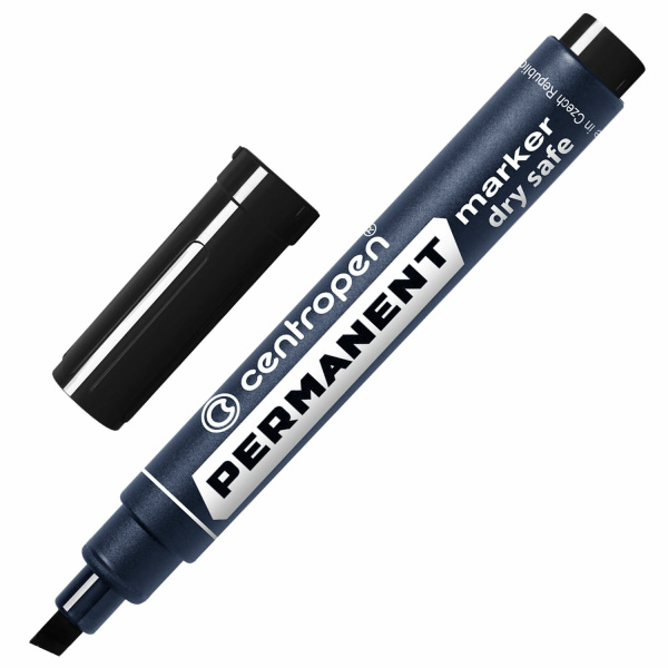 Маркер перманентный CENTROPEN 8516, ЧЕРНЫЙ, скошенный наконечник, 2-5 мм, 5 8516 0112  151105