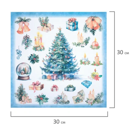 Бумага для скрапбукинга 30х30 см "Новогодний дизайн", двусторонняя, 12 листов, 180 г/м2, ОСТРОВ СОКРОВИЩ, 665438 - МСК «Форвард»