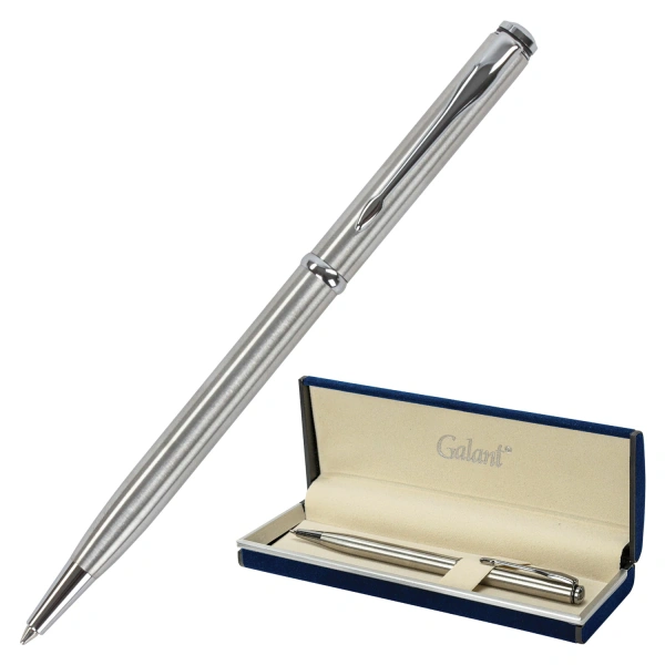 Ручка подарочная шариковая GALANT Arrow Chrome, корпус серебр., хром.детали, 0,7мм, синяя, 140408