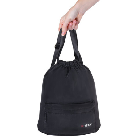 Рюкзак спортивный мешок HEIKKI CASUAL (ХЕЙКИ) с дополнительным карманом, 44х34 см, "Total black", 273457 - МСК «Форвард»