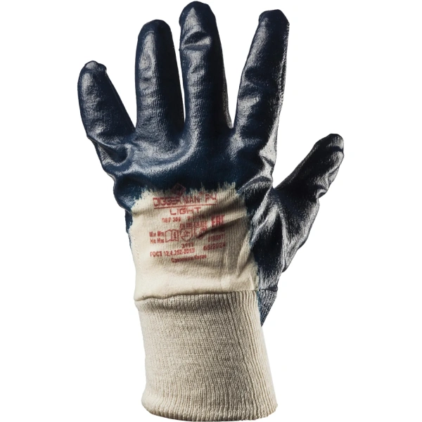 Перчатки рабочие защитные Diggerman РЧ хлопковые с нитрильным покрытием белые/синие (размер 9-10 (XL)) 1483086 - МСК «Форвард»
