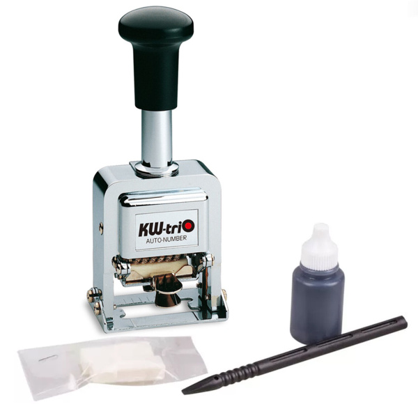 Нумератор KW-trio, 6-ти разрядный, автоматический, металлический 20600  230616