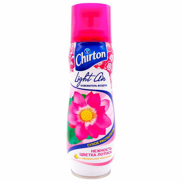 Освежитель воздуха аэрозольный 300мл CHIRTON (Чиртон) Light Air"Нежность лотоса", сухое распыление 601055