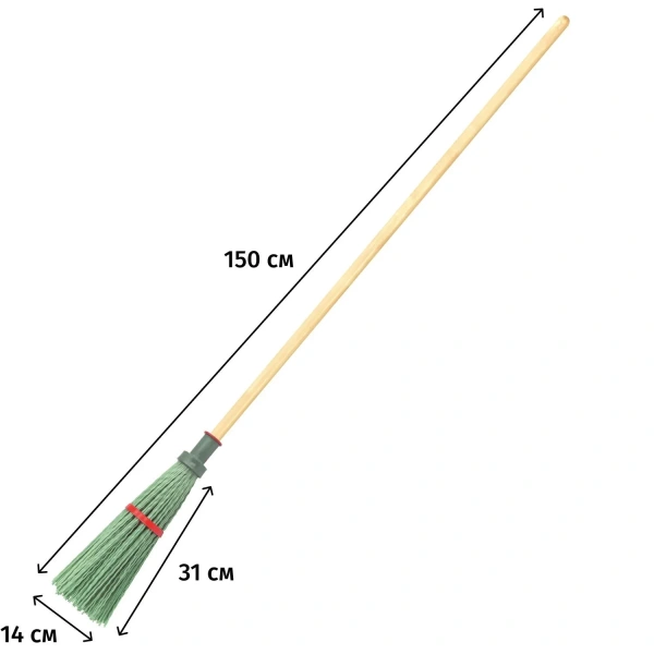 Метла уличная круглая пластиковая Сибртех 14x31 см с черенком 119 см 63217 994682 - МСК «Форвард»