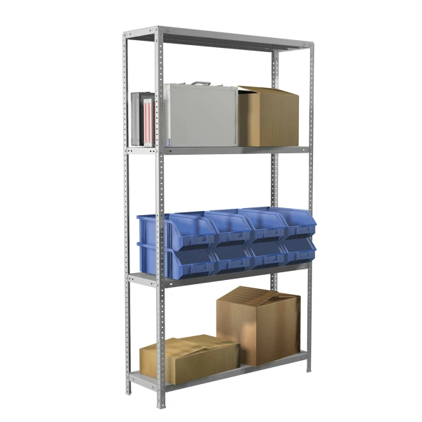 Стеллаж металлический BRABIX MS KD-180/40-4, (в1800*ш1000*г400мм), 4 полки, сборная стойка, 291115 S