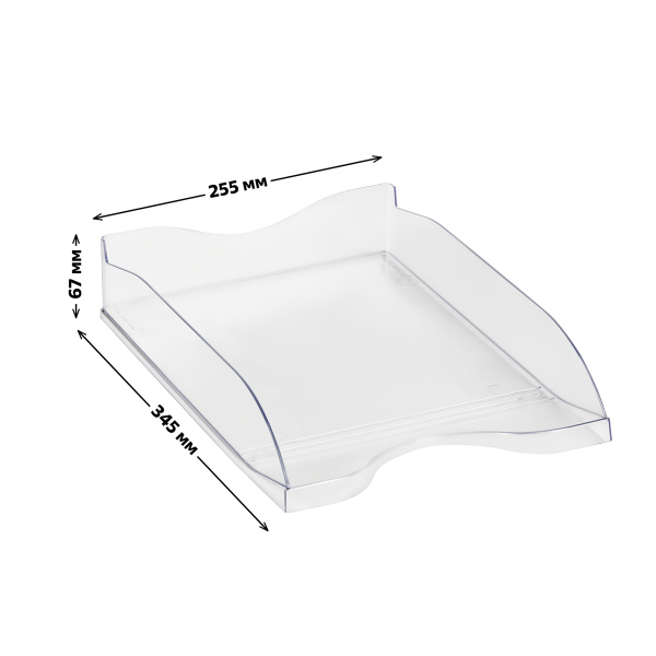 Лоток для бумаг горизонтальный СТАММ "Тропик", прозрачный ЛТГ-30868 351654 - МСК «Форвард»