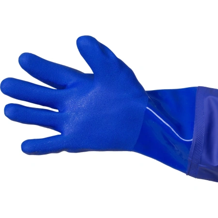 Перчатки КЩС хлопок/ПВХ Safeprotect Ойлрезист Лонг с хлопковым напылением синие (размер 9, L) 1726734 - МСК «Форвард»