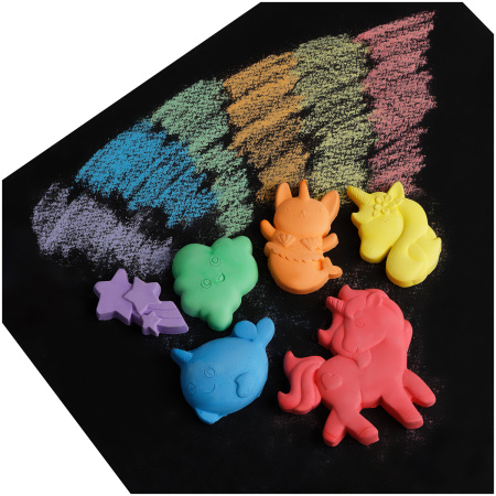 Мелки фигурные для асфальта Мульти-Пульти, цветные, 6шт., 6цв., картонная упаковка с окном ЦМ_50482 351946 - МСК «Форвард»