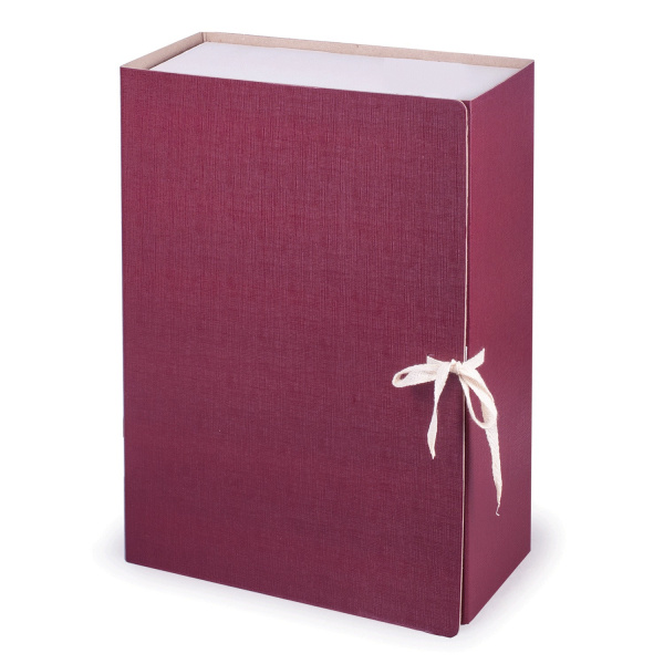Короб архивный (240х330мм), 120 мм, 2 завязки, бумвинил, до 1000 листов, бордовый, STAFF, 126901