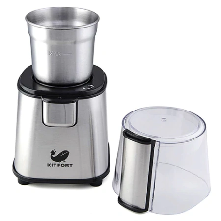 Кофемолка KITFORT КТ-1315, 180 Вт, вместимость 60 г, металл, серебро 454865 - МСК «Форвард»