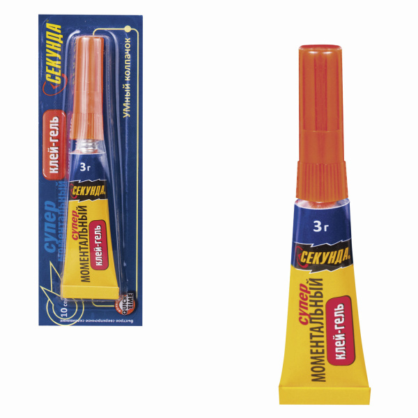 Клей-гель моментальный СЕКУНДА, 3 г, отрывная мультикарта, 403-176 601593
