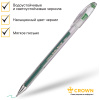 Ручка гелевая Crown "Hi-Jell" зеленая узел 0,5мм, корпус прозрачный штрих-код HJR-500B 209670 - МСК «Форвард»