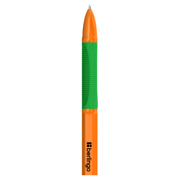 Ручка шариковая Berlingo "Tribase grip orange" зеленая, 0,7мм, грип корпус оранжевый CBp_70961 355443 - МСК «Форвард»