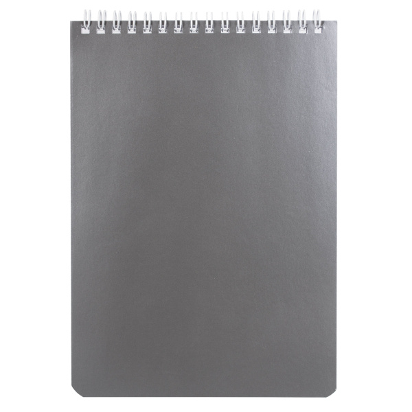 Блокнот А5 146х205мм, 60л, гребень, перфорация на отрыв, лакированный, BRAUBERG Серебро, 111273