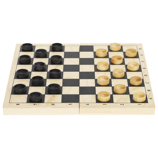 Шашки классические, деревянные, лакированные, доска 29*29см, ЗОЛОТАЯ СКАЗКА, 664673