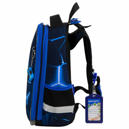 Ранец BRAUBERG PREMIUM, 2 отделения, с брелком, "Digital lava", СВЕТЯЩИЙСЯ, 38х29х16 см, 272015  - МСК «Форвард»