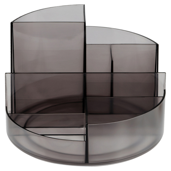 Подставка-органайзер "Профи", 130*130*90 мм, 6 отделений, тонированная черная, СТАММ ОР05 233183 - МСК «Форвард»