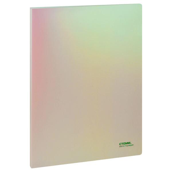 Папка c пружинным скоросшивателем СТАММ "Сияние" А4, 17мм, 700мкм, пластик, белый ММ-32007 377048
