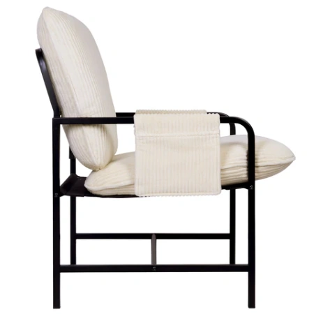 Кресло BRABIX "Gentle LC-300", ЛОФТ, пружинный блок, ткань велсофт (плюш), молочное, 533144 - МСК «Форвард»