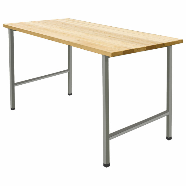 Стол обеденный на металлокаркасе НАДЕЖДА Д-261С (ш1300*г625*в760мм), серый каркас, дерево, 532053