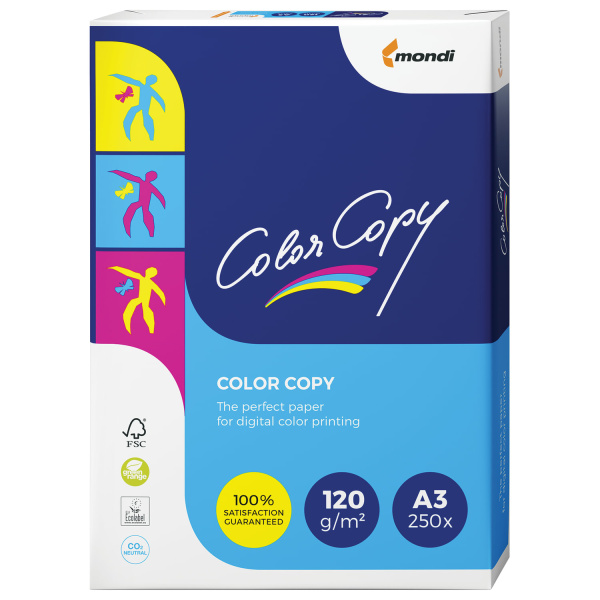 Бумага COLOR COPY, А3 (297х420), 120 г/м, 250л, д/полноцв.лазерной печати, А++, 161%(CIE), ПОД ЗАКАЗ