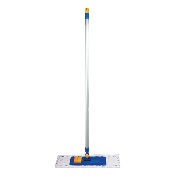 Швабра с флаундером 40см, черенок 120см, резьба 1,6см, МОП м-фибра/абразив, карманы (ТИП К), LAIMA 601461