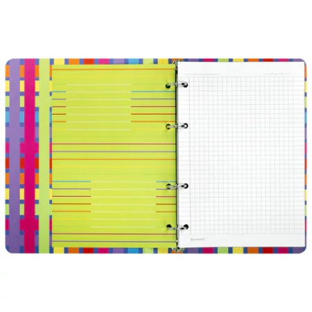 Тетрадь на кольцах А5 160х212 мм, 120 листов, картон, матовая ламинация, клетка, BRAUBERG, "Colors", 404727 - МСК «Форвард»