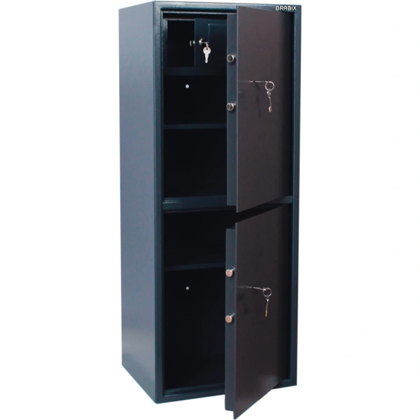 Сейф BRABIX КМ-1200Т/2 (в1200*ш475*г400мм;76кг), ключ. замок, трейзер, крепление к стене, 291170