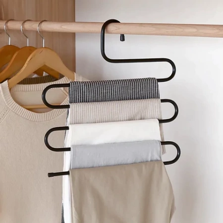 Вешалка для брюк и одежды "ЗМЕЙКА", 5 секций, размер 34х36 см, белая, BRABIX, 608465 - МСК «Форвард»