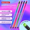 Карандаш чернографитный с ластиком BRAUBERG "GRADE Metallic", 1 шт., HB, трехгранный, 182000 - МСК «Форвард»