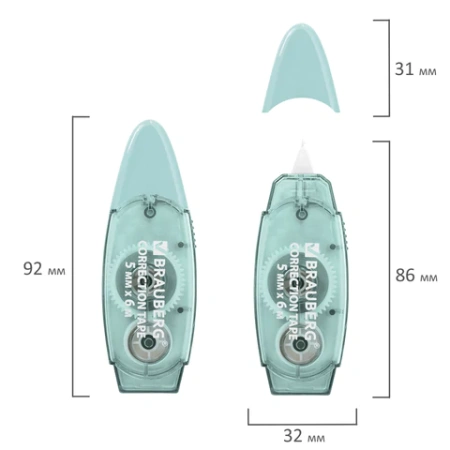 Корректирующая лента BRAUBERG PASTEL, 5 мм х 6 м, ВЫГОДНАЯ УПАКОВКА 3 штуки в блистере, 272658 - МСК «Форвард»