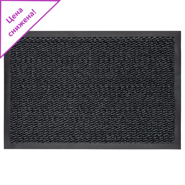 Коврик входной ИЗНОСОСТОЙКИЙ влаговпитывающий 60х90см толщина 8мм ТАФТИНГ серый LAIMA EXPERT 606883