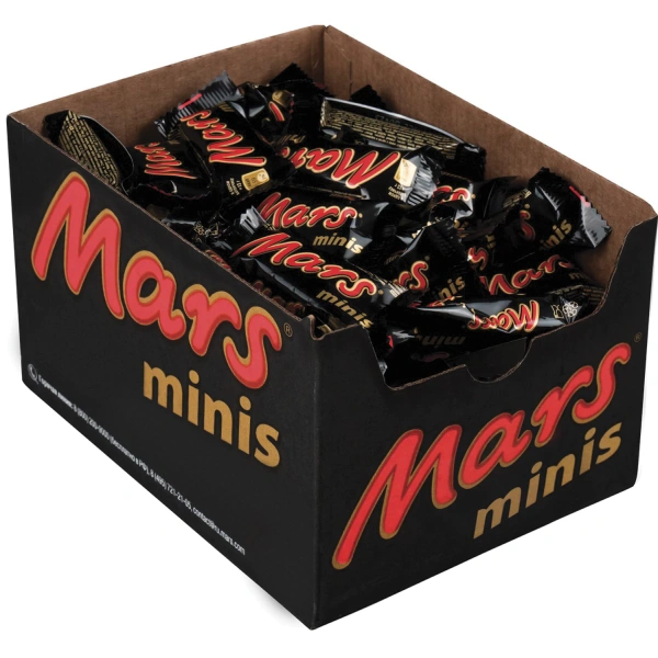 Батончики мини MARS "Minis" шоколадные с нугой и карамелью в молочном шоколаде 1 кг, 56730 622256
